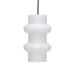 Hängelampe Pilule Double, weiß glänzend, Ø 15 cm, Glas