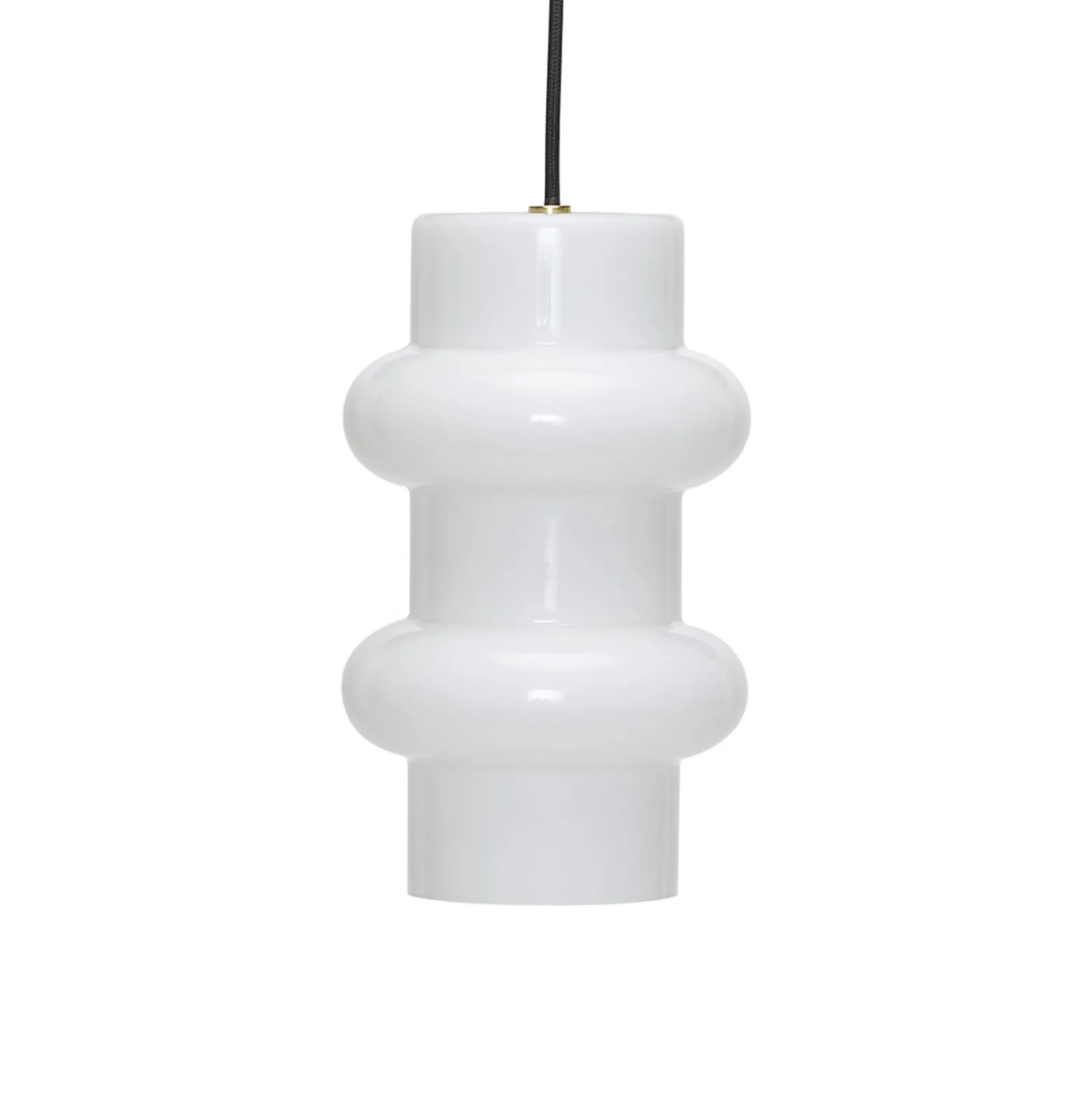 Hängelampe Pilule Double, weiß glänzend, Ø 15 cm, Glas