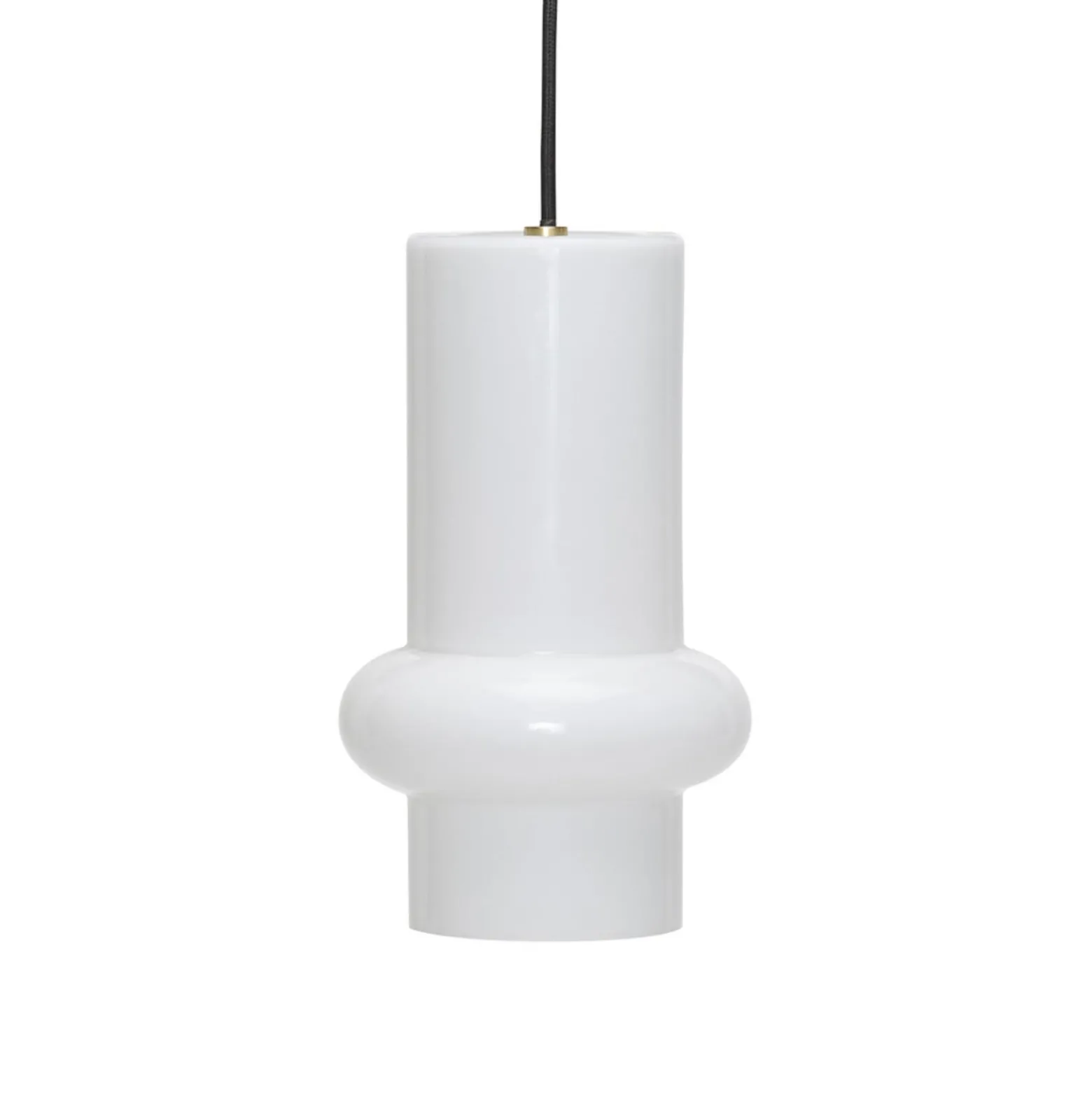 Hängelampe Pilule Down, weiß glänzend, Ø 15 cm, Glas