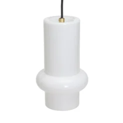 Hängelampe Pilule Down, weiß glänzend, Ø 15 cm, Glas