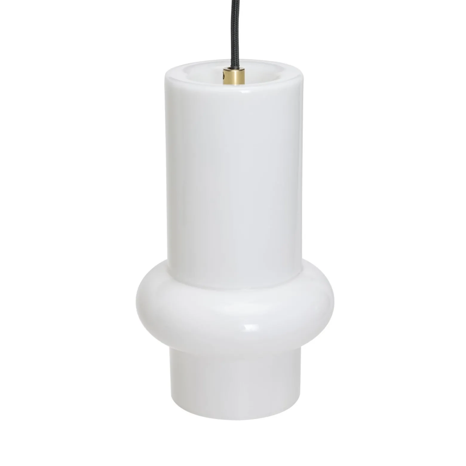 Hängelampe Pilule Down, weiß glänzend, Ø 15 cm, Glas