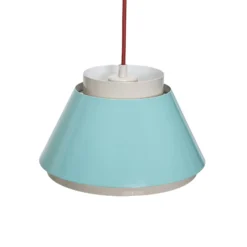 Hängelampe Remi, blau/beige, Ø 25 cm, Metall
