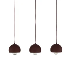 Hängelampe Sool, dunkelrot, Länge 65 cm, 3-flg., Metall, E27
