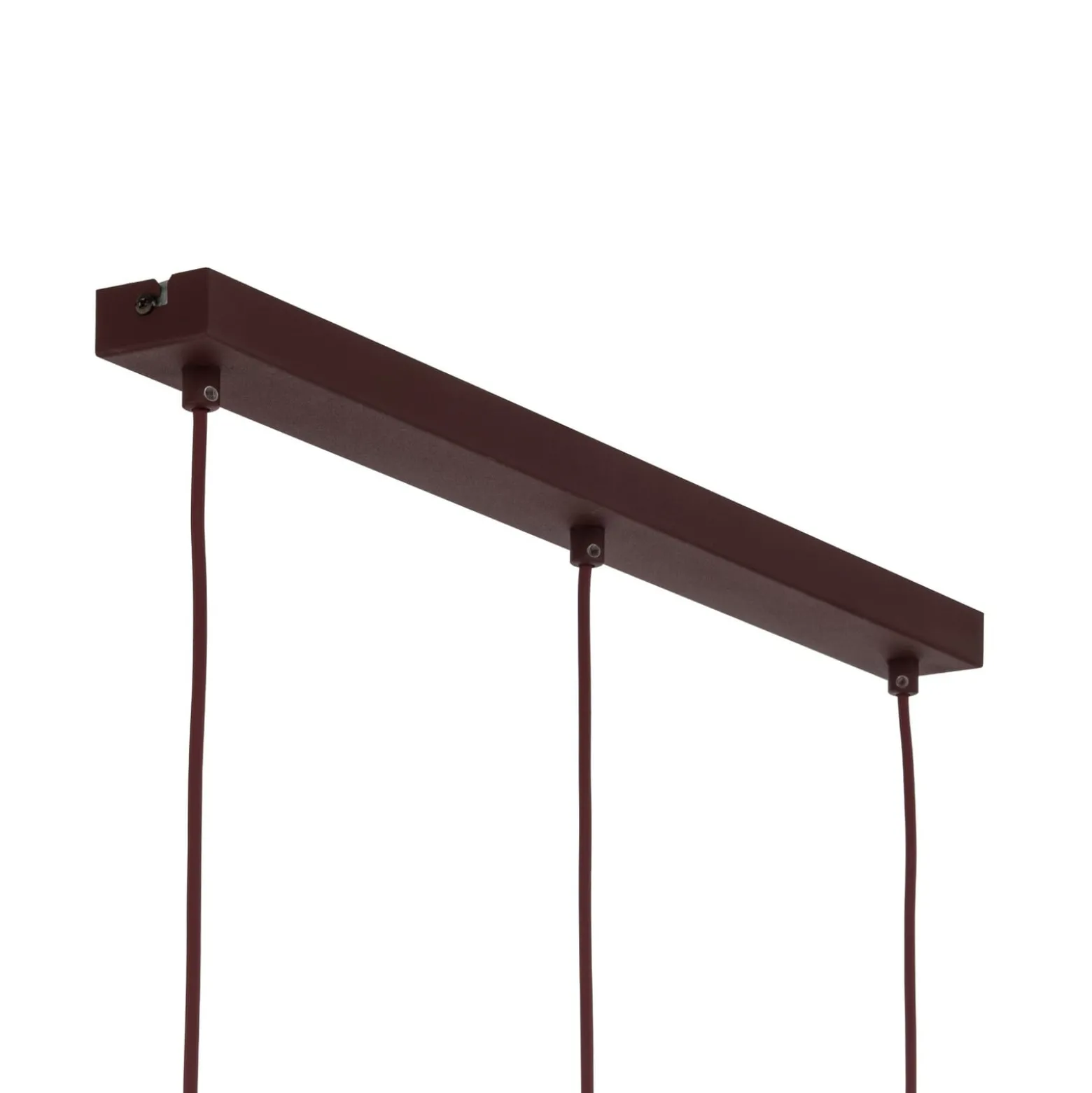 Hängelampe Sool, dunkelrot, Länge 65 cm, 3-flg., Metall, E27