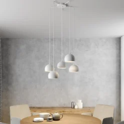 Hängelampe Sool, weiß, Ø 53 cm, 5-flg., Metall, E27