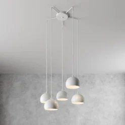 Hängelampe Sool, weiß, Ø 53 cm, 5-flg., Metall, E27