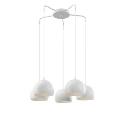 Hängelampe Sool, weiß, Ø 53 cm, 5-flg., Metall, E27