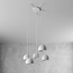 Hängelampe Sool, weiß, Ø 53 cm, 5-flg., Metall, E27