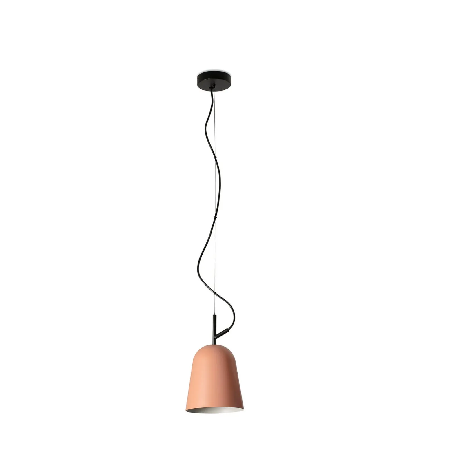Hängelampe Studio, Ø 16 cm, rosa/schwarz, Stahl