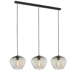 Hängelampe Svala Glasschirme rund 3-flammig linear
