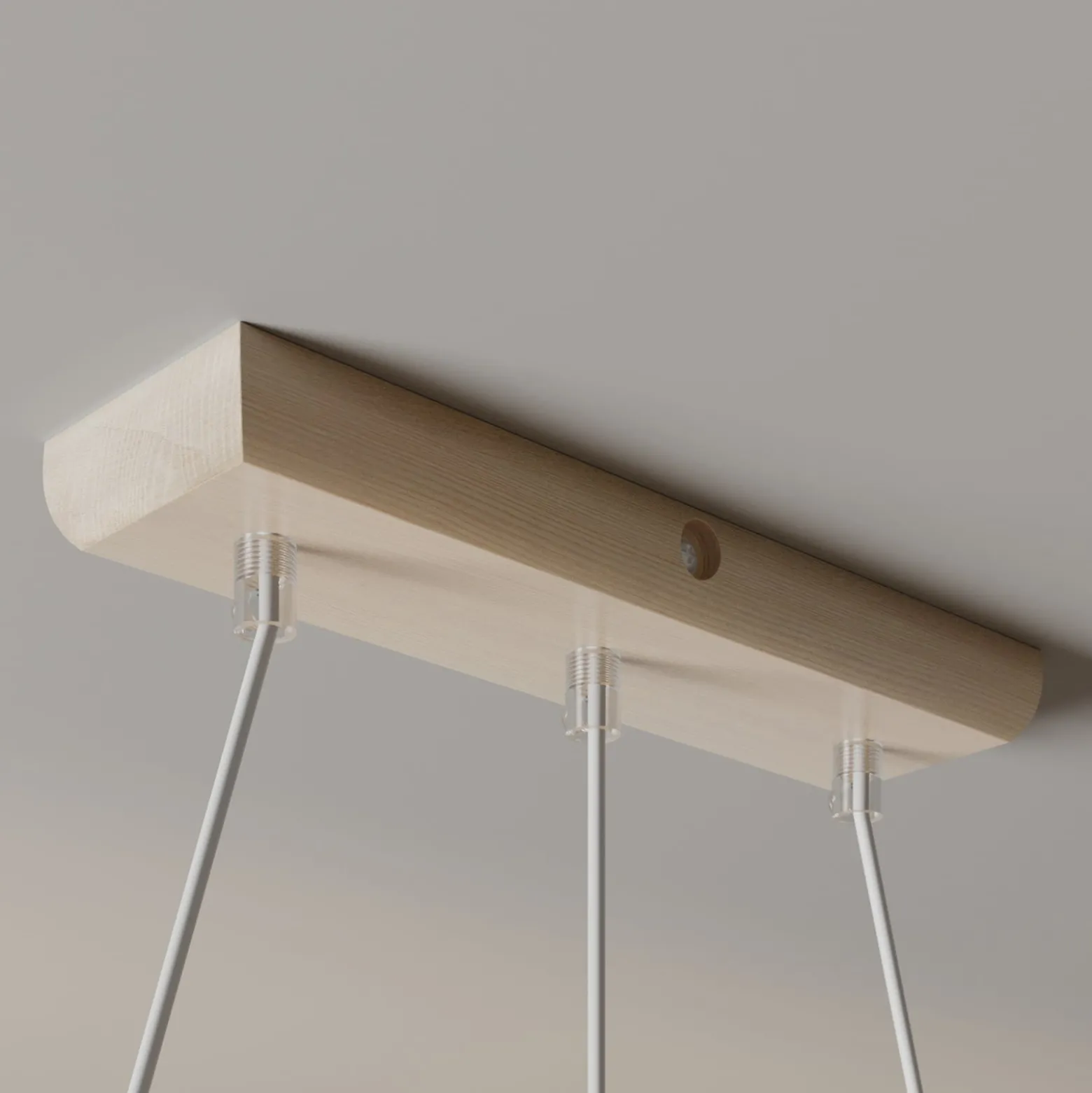 Hängelampe Sweden, altweiß/weiß, Textil, Holz, 3-flammig