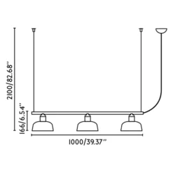 Hängelampe Tatawin, schwarz, Glas, Länge 100 cm, 3-flg.