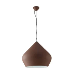 Hängelampe Tholos, bronzefarben/weiß, Ø 52 cm, Metall