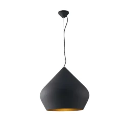 Hängelampe Tholos, schwarz/goldfarben, Ø 52 cm, Metall