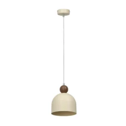 Hängelampe Timon, taupe/beige, Ø 17 cm, Metall