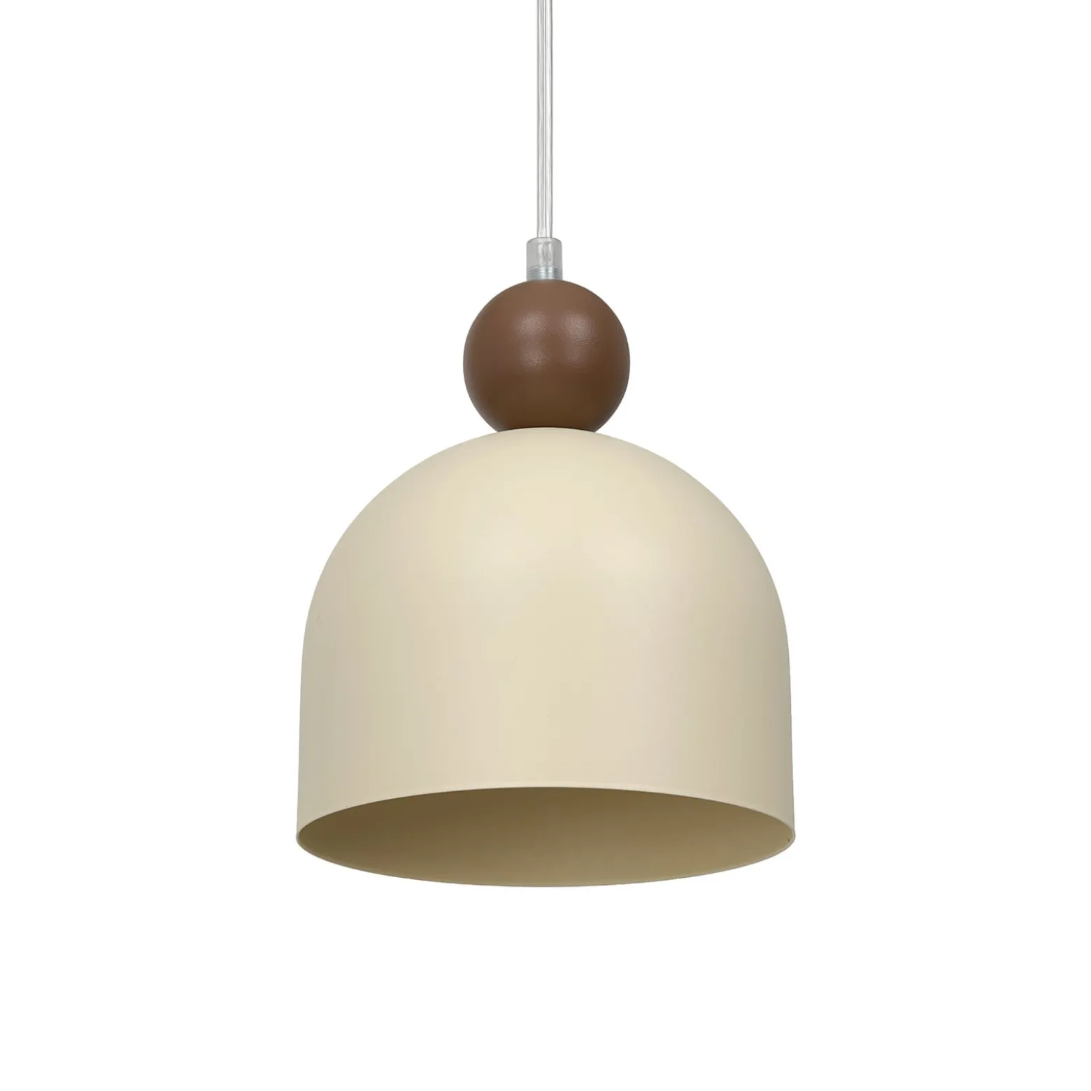 Hängelampe Timon, taupe/beige, Ø 17 cm, Metall