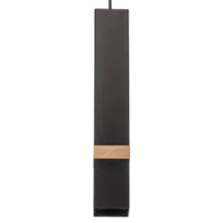 Hängelampe Vidar, schwarz mit Holzdetail 1-flammig