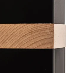 Hängelampe Vidar, schwarz mit Holzdetail 1-flammig