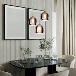 Hängelampe X-Ray kupferfarben/goldfarben 3-flammig rund Glas