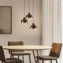 Hängelampe Yildo 6871 3-flg Rondell schwarz/kupfer