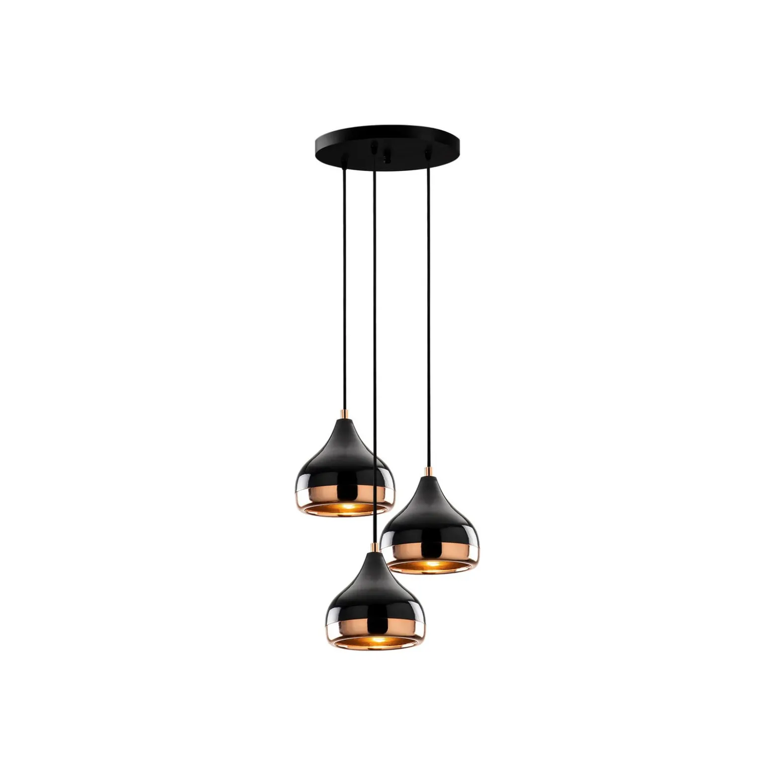 Hängelampe Yildo 6871 3-flg Rondell schwarz/kupfer