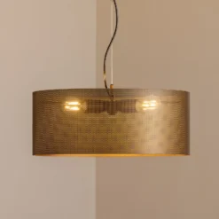 Hängelampe Zofia, kaffeebraun, Metall, Ø 50 cm, 3-flg., E27