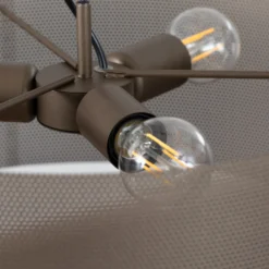 Hängelampe Zofia, kaffeebraun, Metall, Ø 50 cm, 3-flg., E27