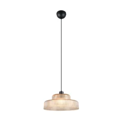 Hängeleuchte Abella, amber, Ø 35 cm, Glas, E27