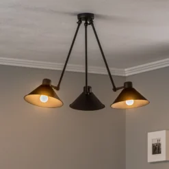 Hängeleuchte Alan, beweglich, schwarz, 3-flammig