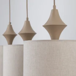 Hängeleuchte Amura, 3-flammig, 105 cm lang, beige/sand, E27