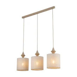 Hängeleuchte Amura, 3-flammig, 105 cm lang, beige/sand, E27