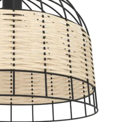 Hängeleuchte Anwick aus Stahl/Rattan, Ø 37 cm