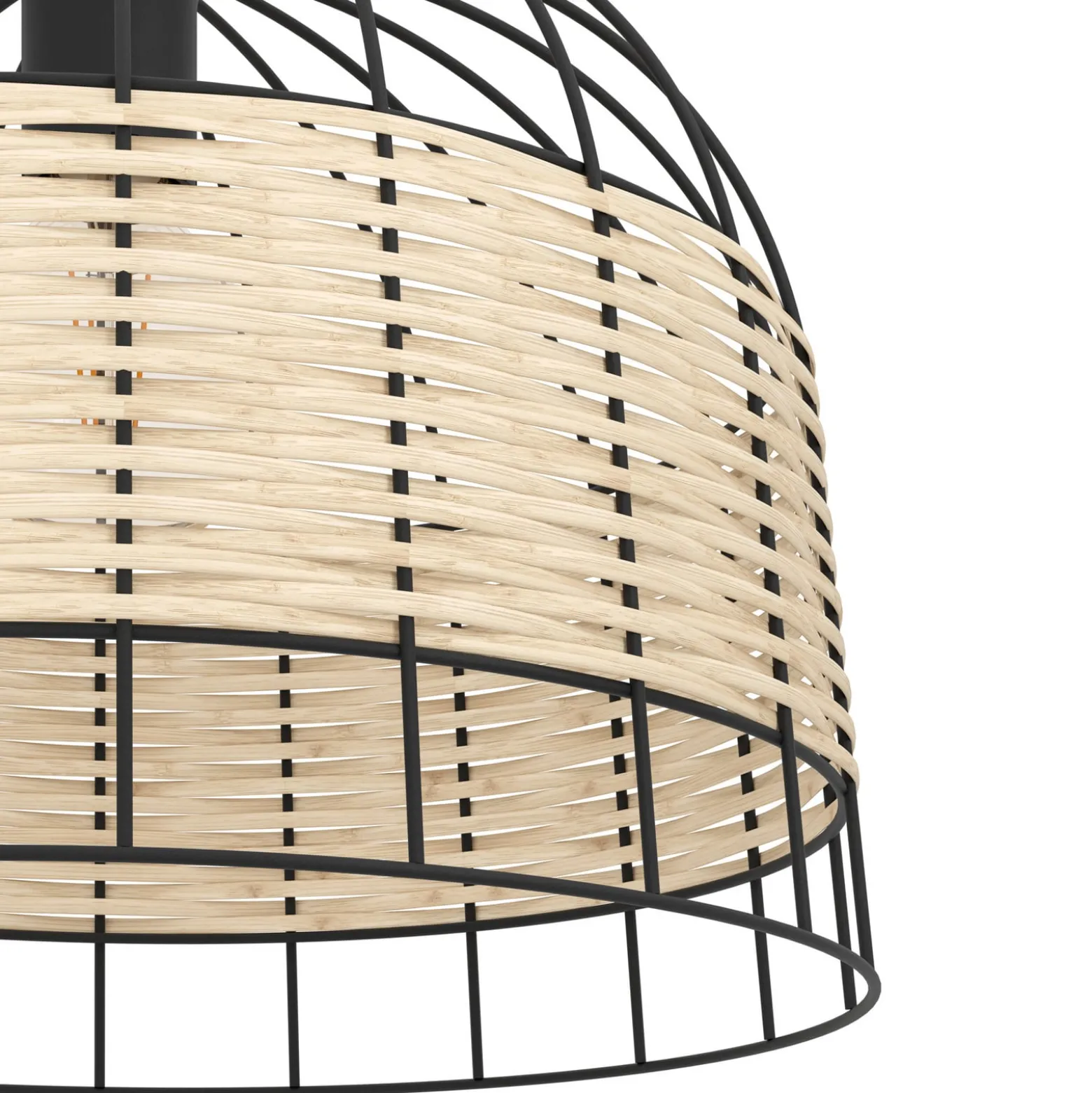 Hängeleuchte Anwick aus Stahl/Rattan, Ø 37 cm