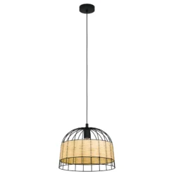 Hängeleuchte Anwick aus Stahl/Rattan, Ø 37 cm