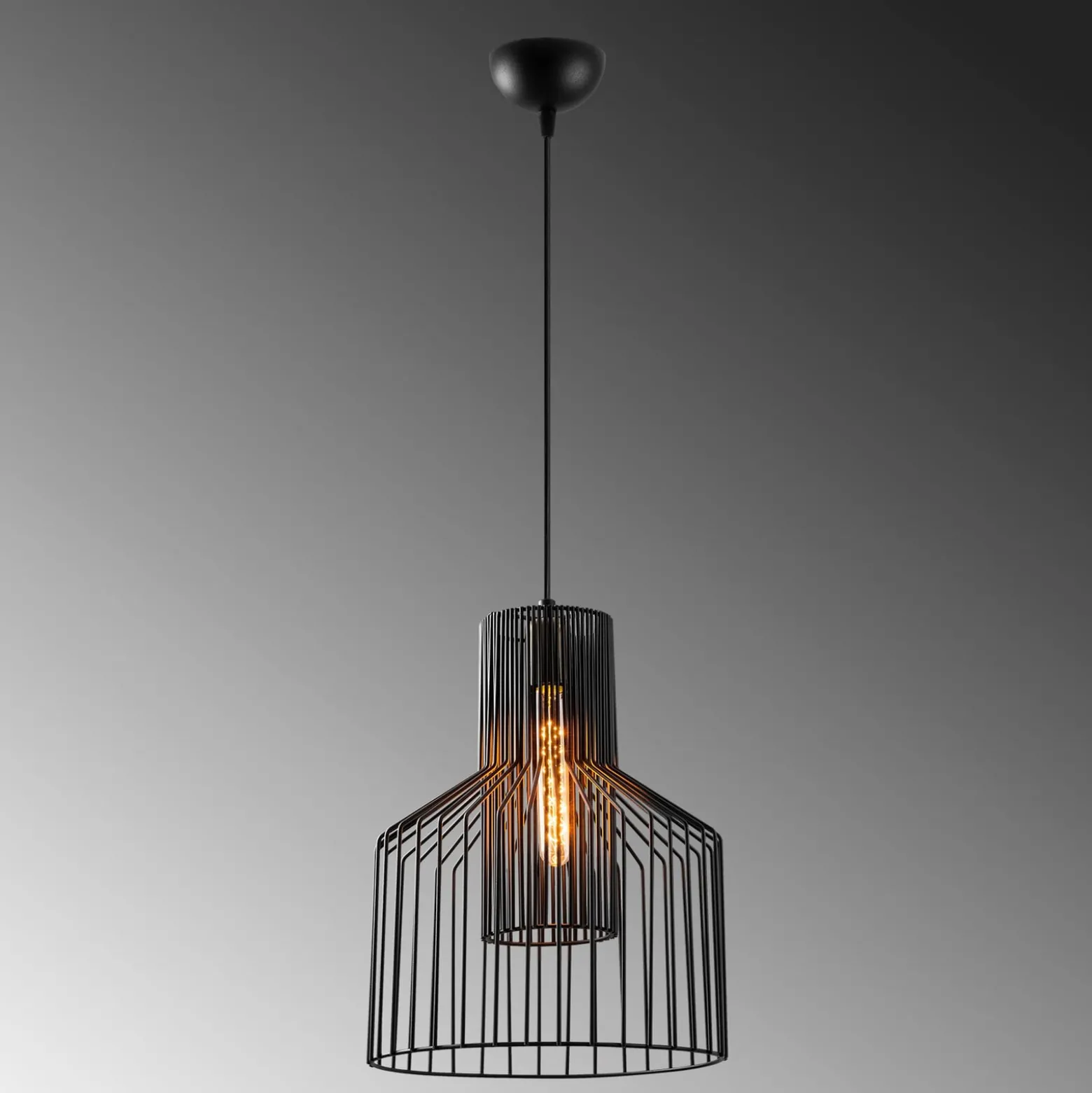 Hängeleuchte Atos 2851 einflammig Ø30cm schwarz