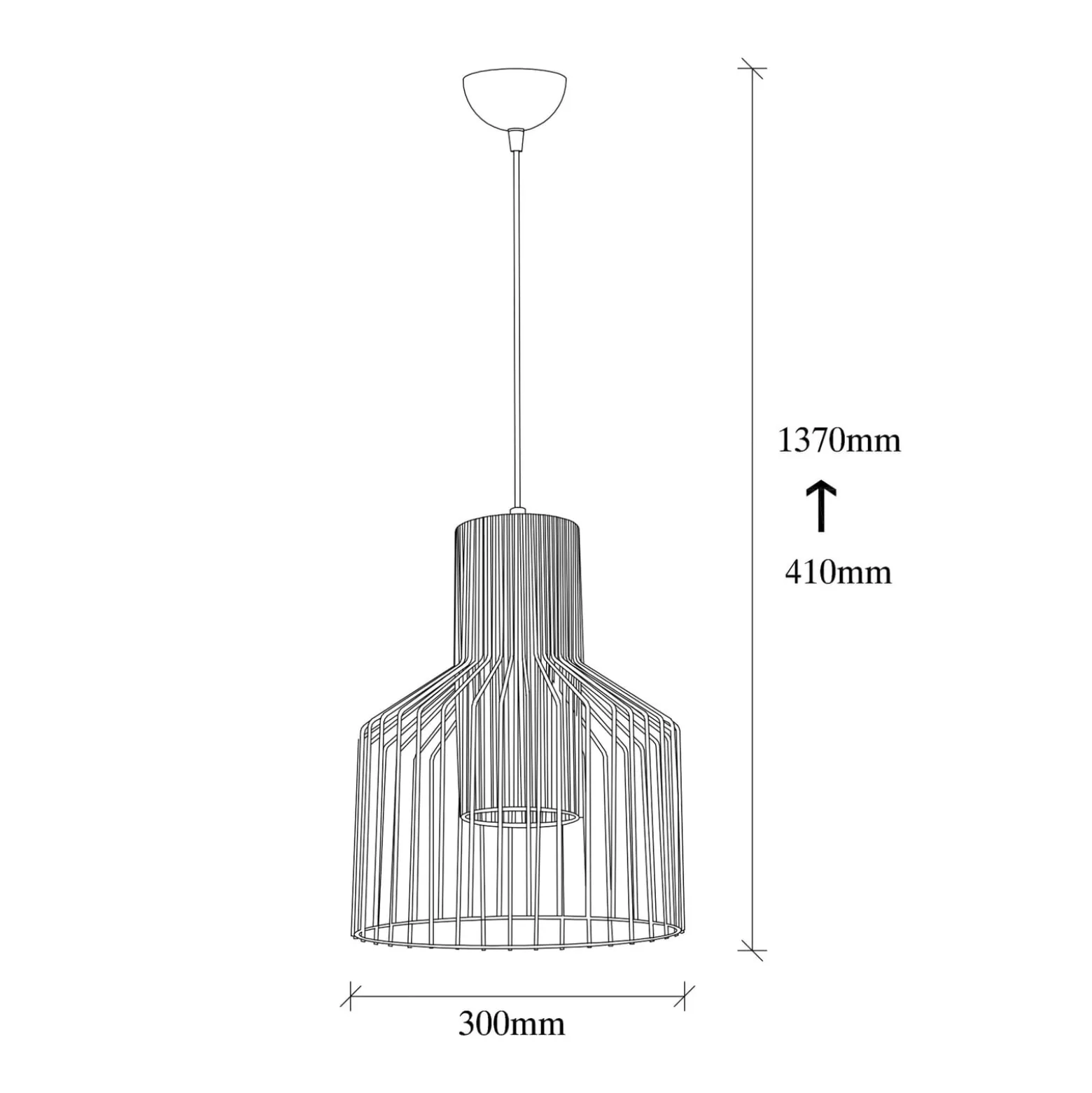 Hängeleuchte Atos 2851 einflammig Ø30cm schwarz