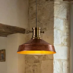 Hängeleuchte Augusta, kupfer/gold, Ø 40 cm, Metall, E27