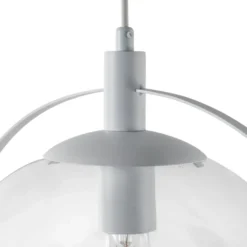 Hängeleuchte Aura, weiß, Metall, Glas, klar, E27