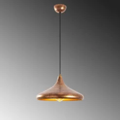 Hängeleuchte Barek 11545, messing brüniert, Metall, Ø 34 cm