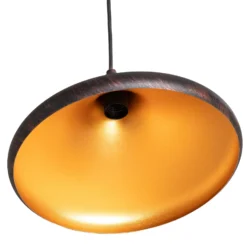 Hängeleuchte Barek, schwarz/gold, Ø 34 cm, Metall, E27