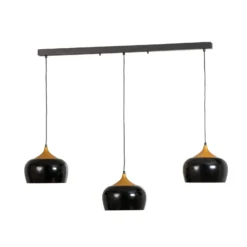 Hängeleuchte Berceste, schwarz, 3-flammig, Länge 140 cm