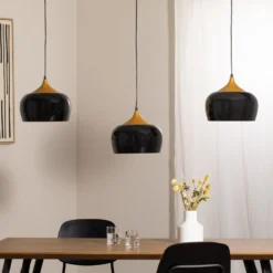 Hängeleuchte Berceste, schwarz, 3-flammig, Länge 140 cm
