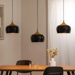 Hängeleuchte Berceste, schwarz, 3-flammig, Länge 140 cm