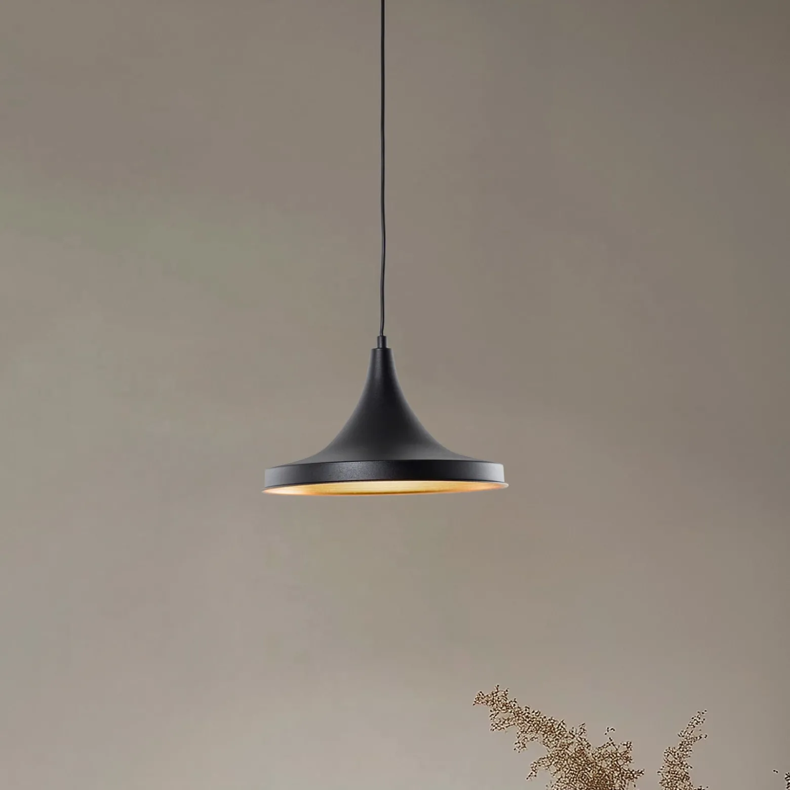 Hängeleuchte Berceste 193-S Ø30cm schwarz/gold