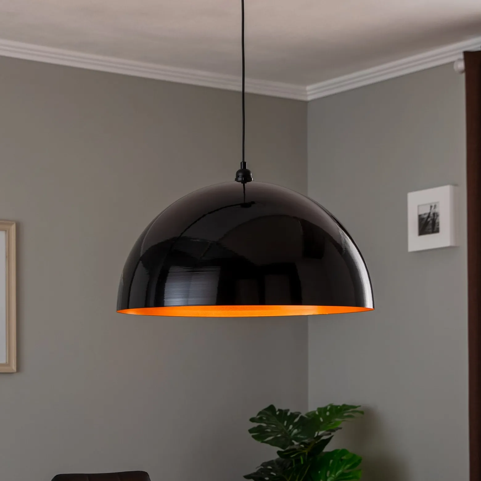 Hängeleuchte Berceste 237-S Ø60cm schwarz/gold