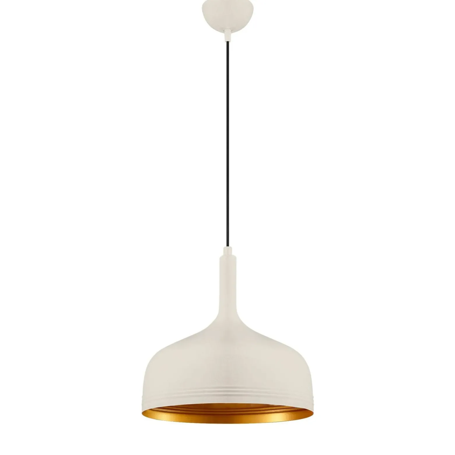 Hängeleuchte Berceste 187-S, weiß/gold, Metall, Ø 30 cm