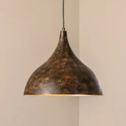Hängeleuchte Bitlislim, antikbraun, Ø 41 cm, Metall, E27