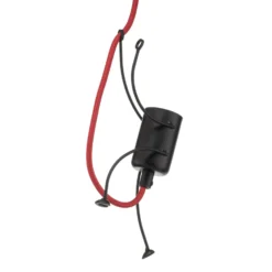 Hängeleuchte Bobi 1 in Schwarz, Kabel rot, 1-fl.
