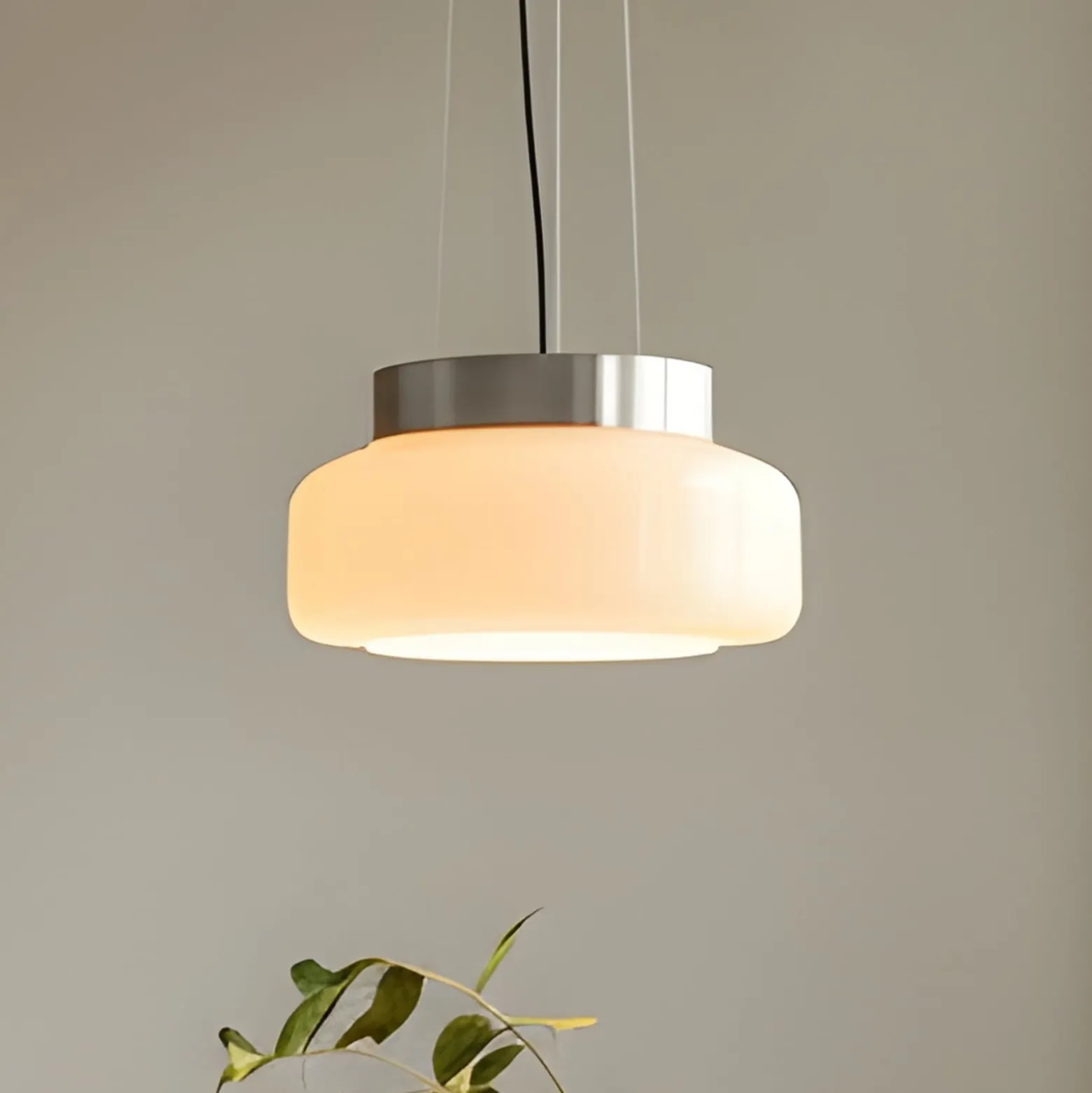 Hängeleuchte BonBon, creme, Ø 25 cm, Glas