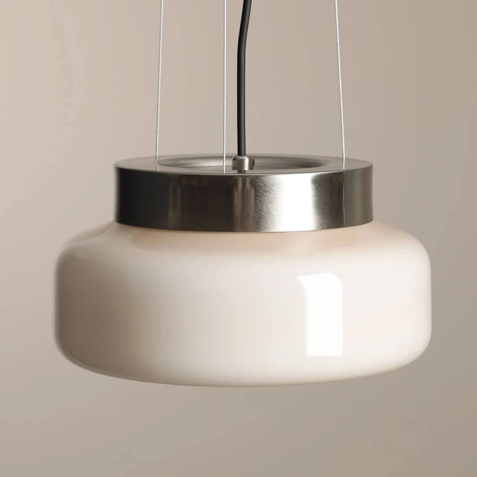 Hängeleuchte BonBon, creme, Ø 25 cm, Glas